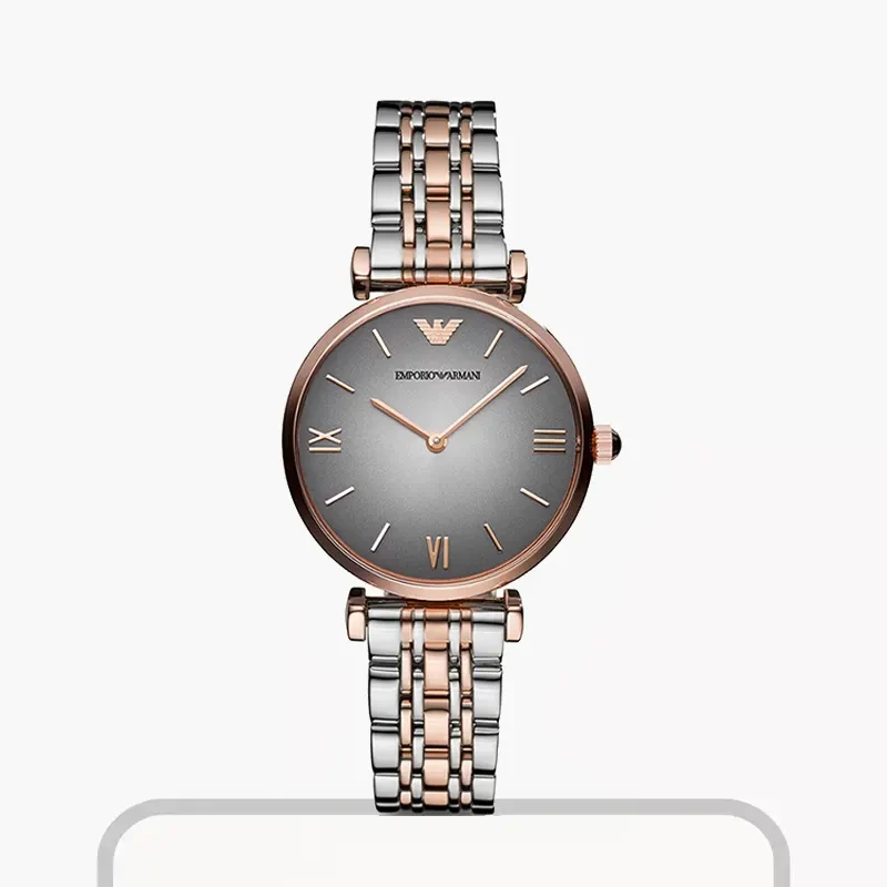 Emporio Armani Grey Dial Two-tone Fashion Ladies Watch- AR1725